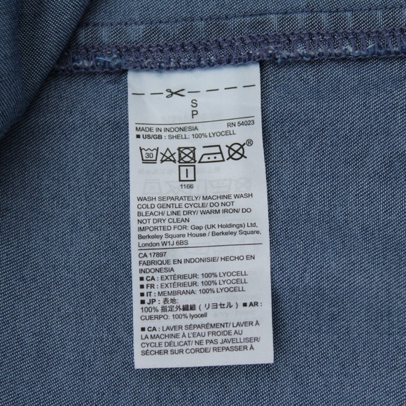 Gap Utility Denim Jacket S Light Indigo Button & Zip Patch Pockets - Picture 8 of 8